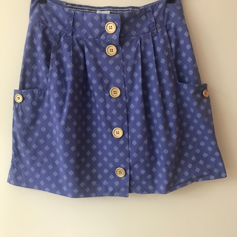 Cooperative High Waist Skirt, Pockets Gold Buttons